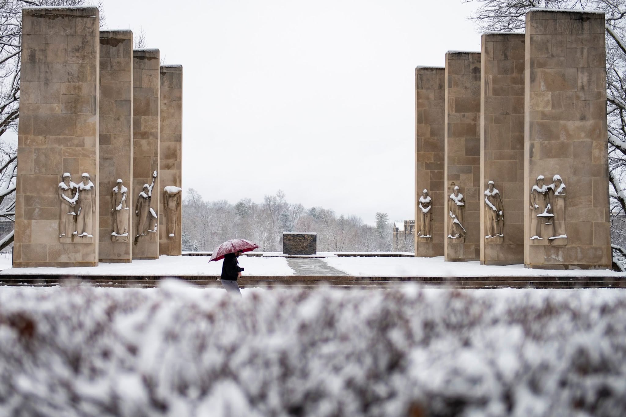 Virginia Tech campus in snow